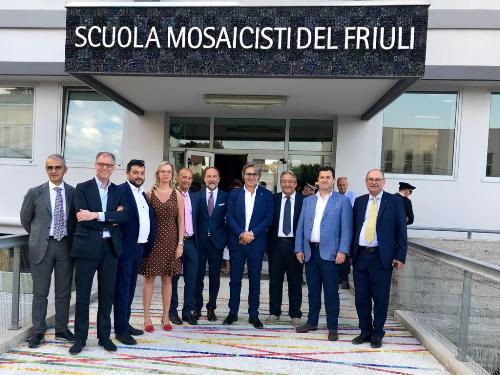 Cerimonia di inaugurazione della mostra "Mosaico&mosaici" 2018 alla presenza dell’assessore regionale alle Attività produttive Sergio Emidio Bini – Spilimbergo 27/07/2018
